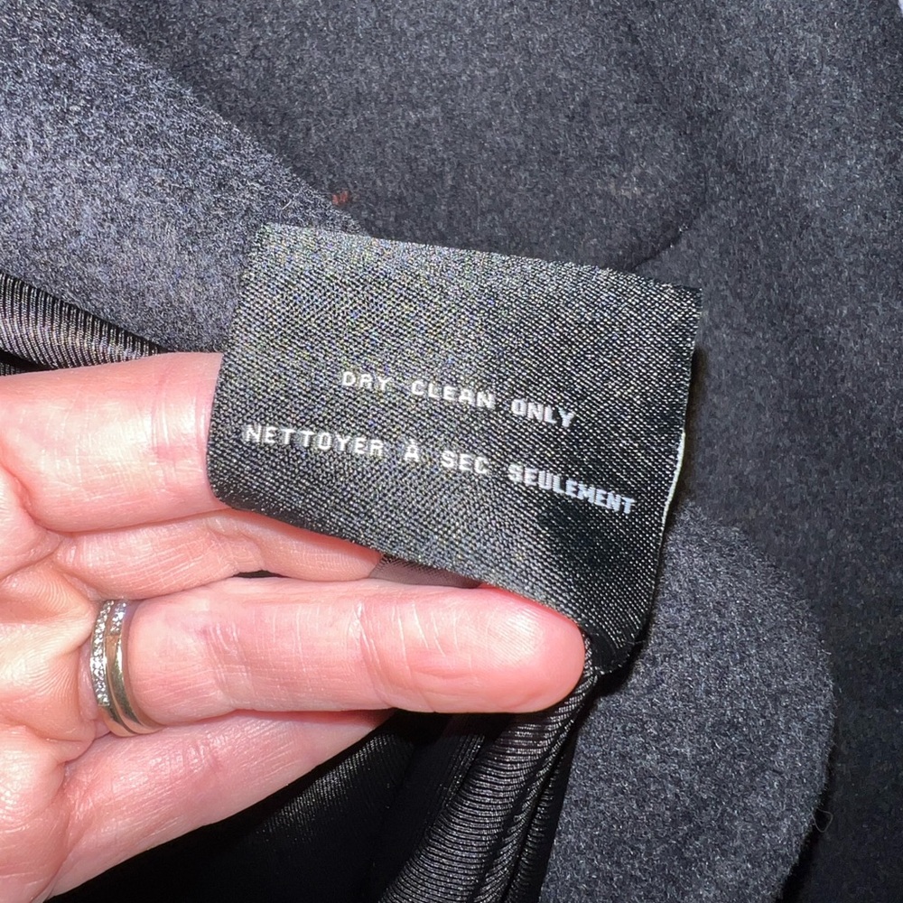 Cole Haan Oversized Wing Collar Belted Wool Blend Wrap Coat in Navy Size 4 New - Picture 7 of 8